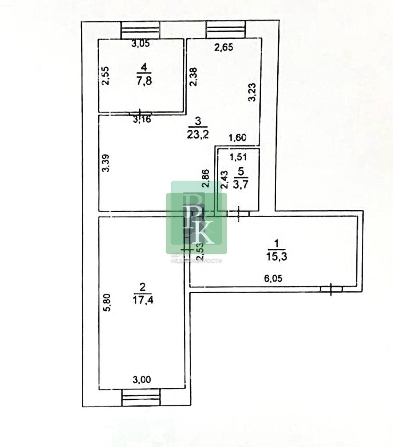 Планировка: 3-комн. квартира, 67.4 м²