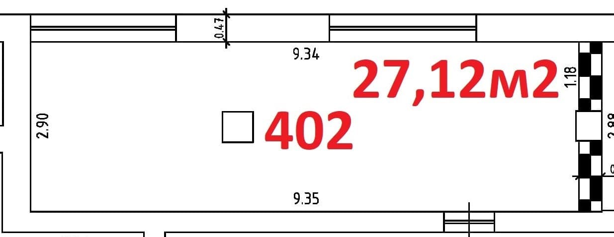 Планировка: Офис, 27.1 м²