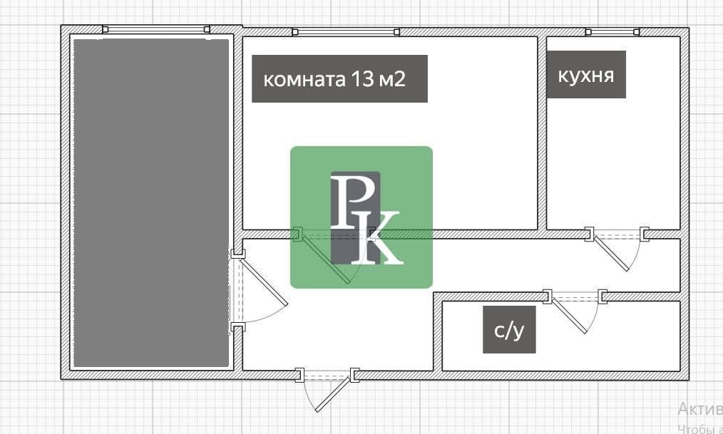 Планировка: Комната, 46.1 м²
