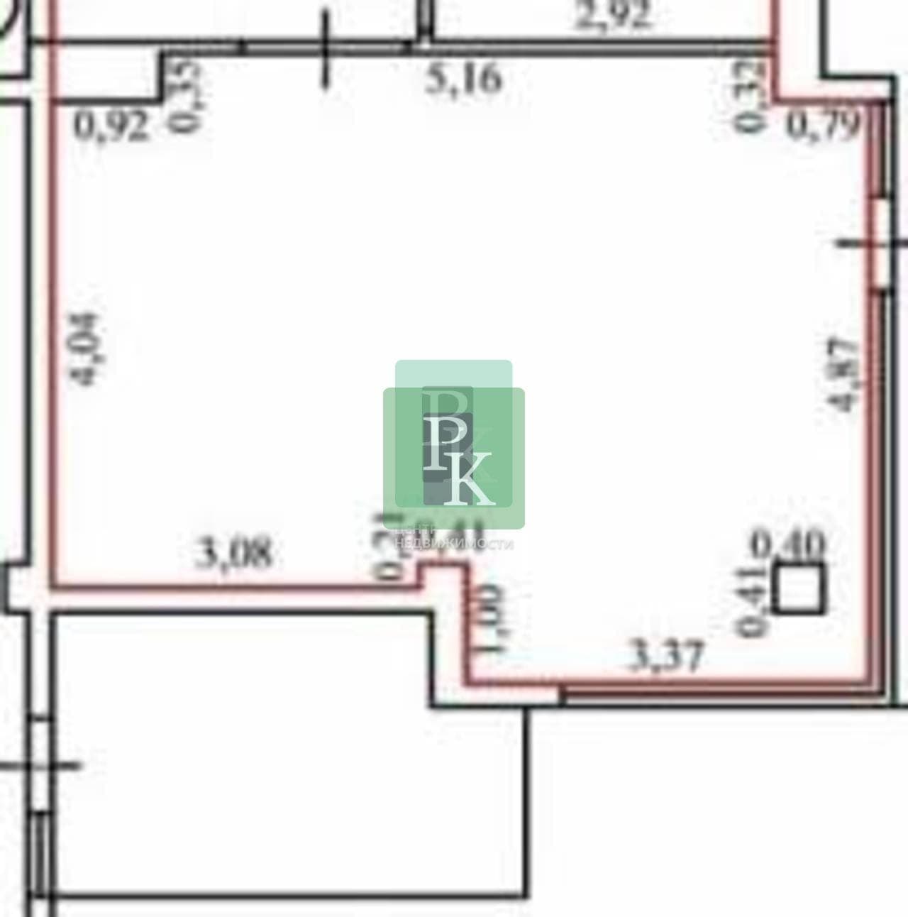 Планировка: 1-комн. апартаменты, 43.1 м²