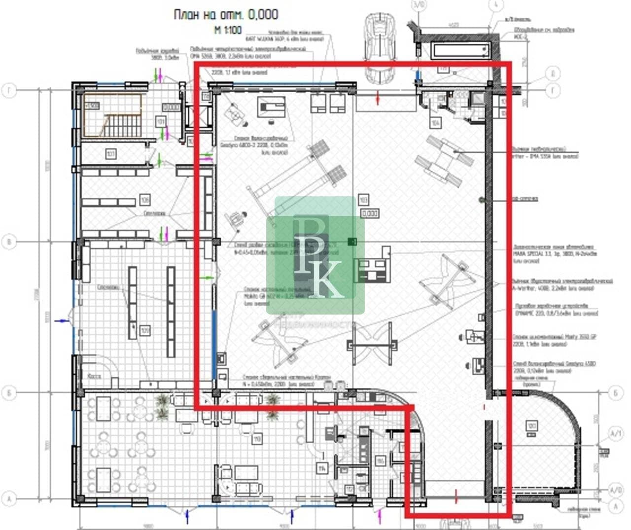 Планировка: Помещение свободного назначения, 376.6 м²