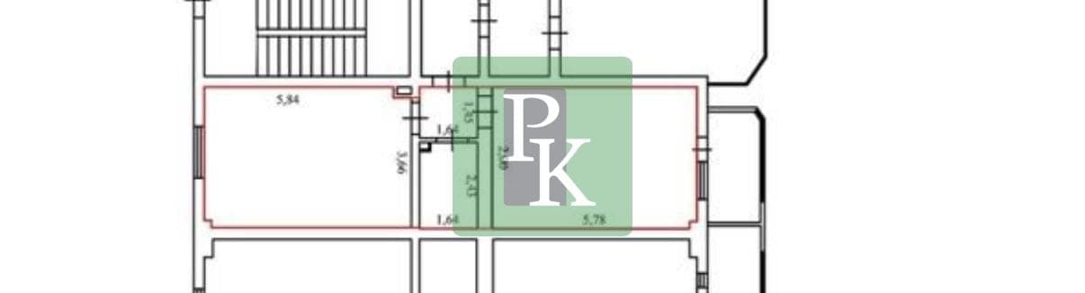 Планировка: 1-комн. квартира, 55 м²