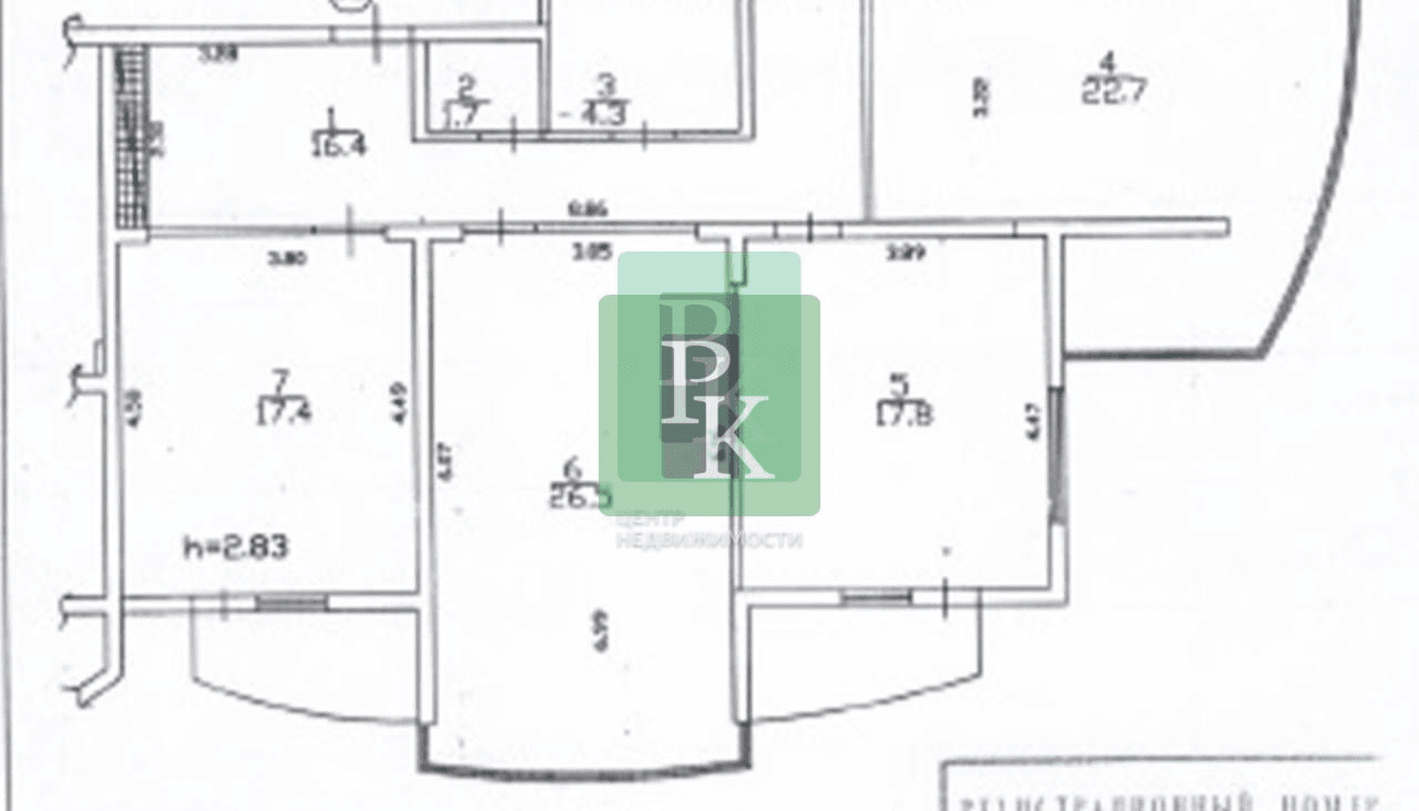 Планировка: 3-комн. квартира, 108.7 м²