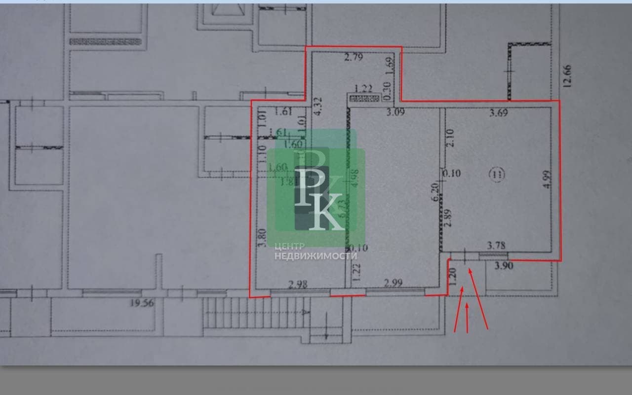 Планировка: Помещение свободного назначения, 59.9 м²