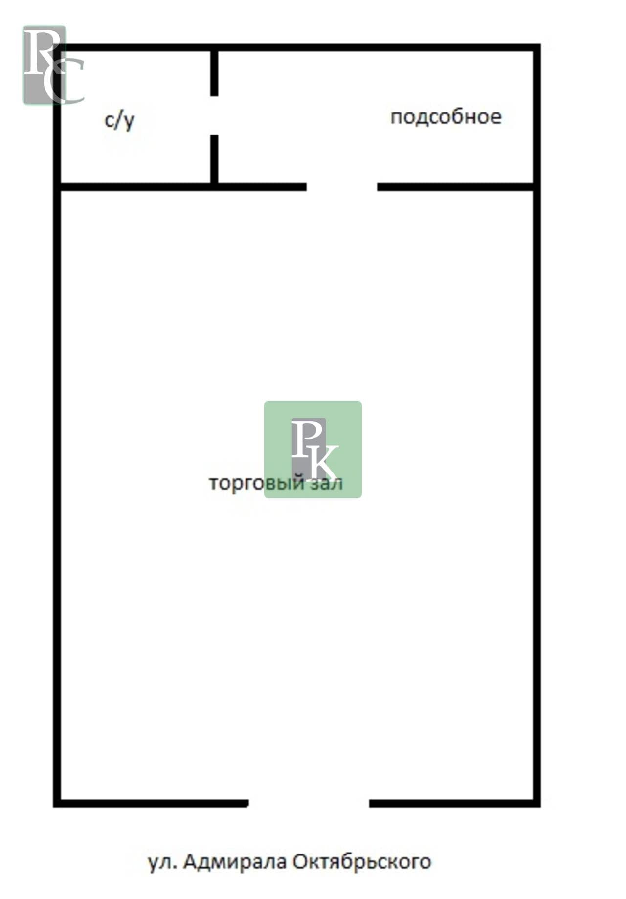 Планировка: Торговое помещение, 35 м²