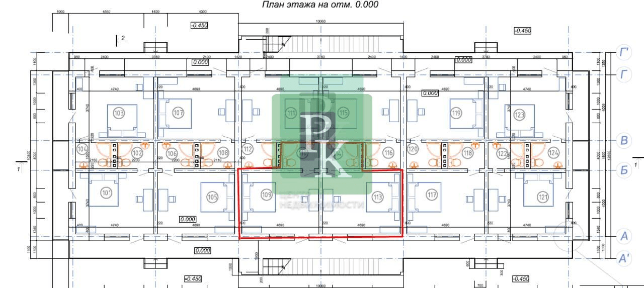 Планировка: 1-комн. апартаменты, 41.8 м²