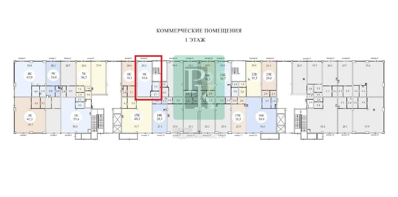 Планировка: Помещение свободного назначения, 35.6 м²