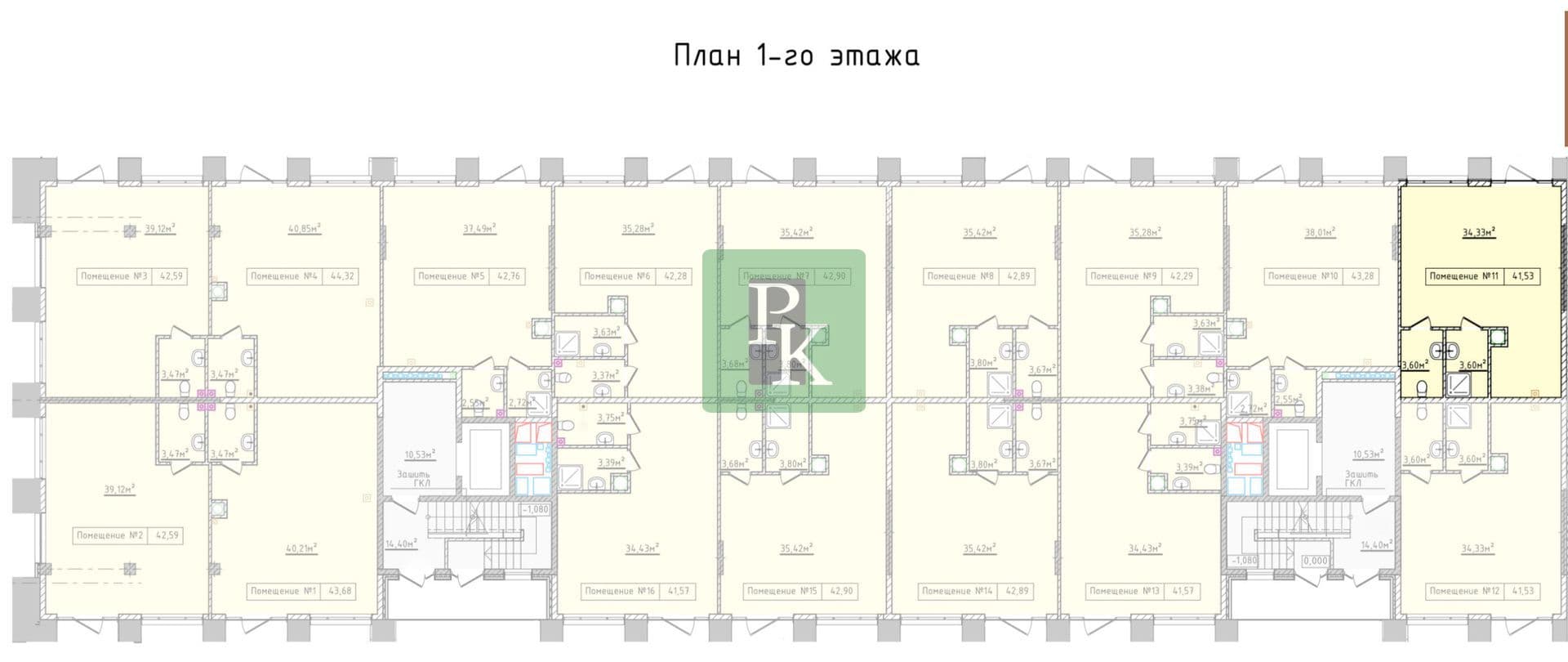 Планировка: Помещение свободного назначения, 41.5 м²