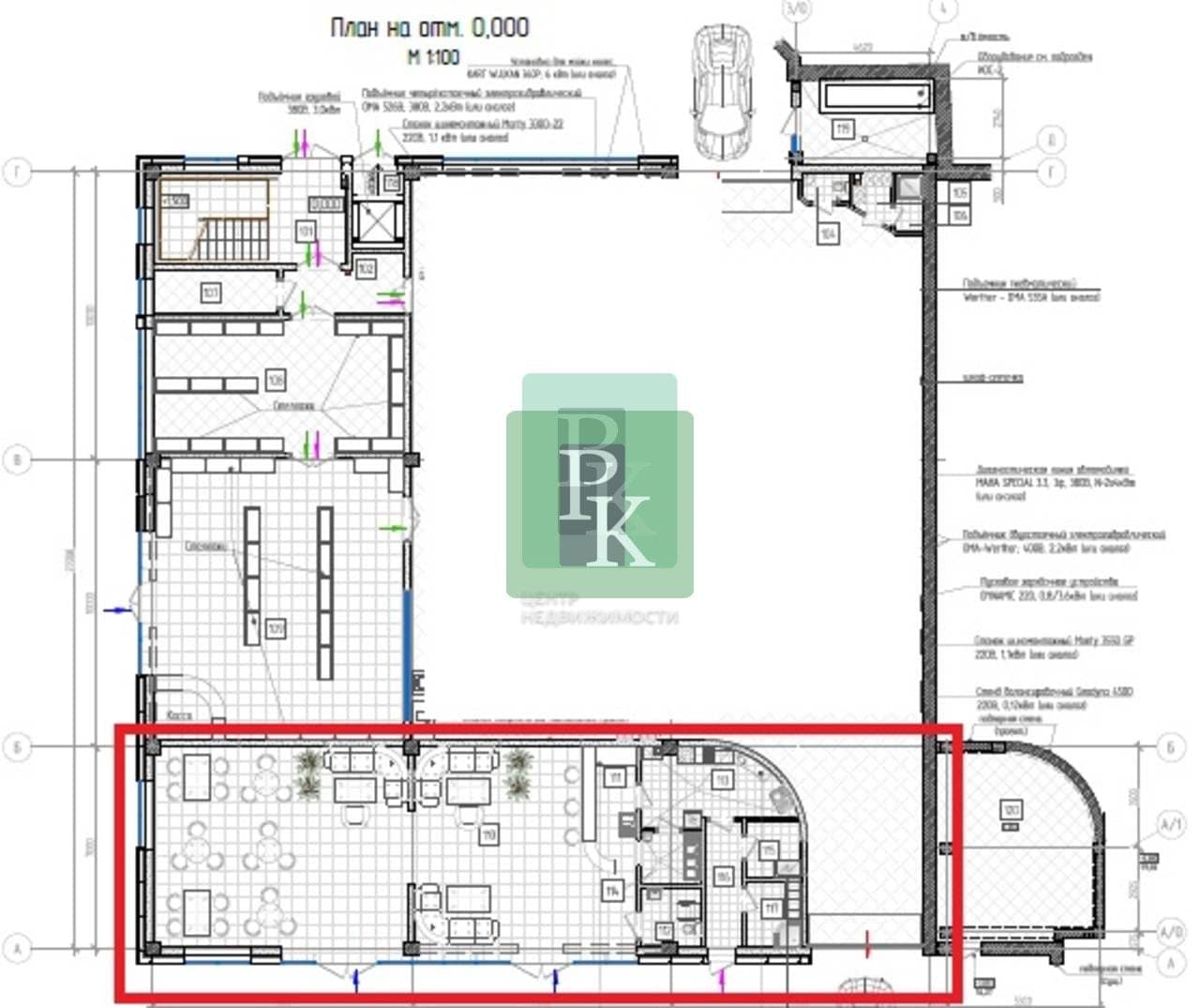 Планировка: Помещение свободного назначения, 155.3 м²
