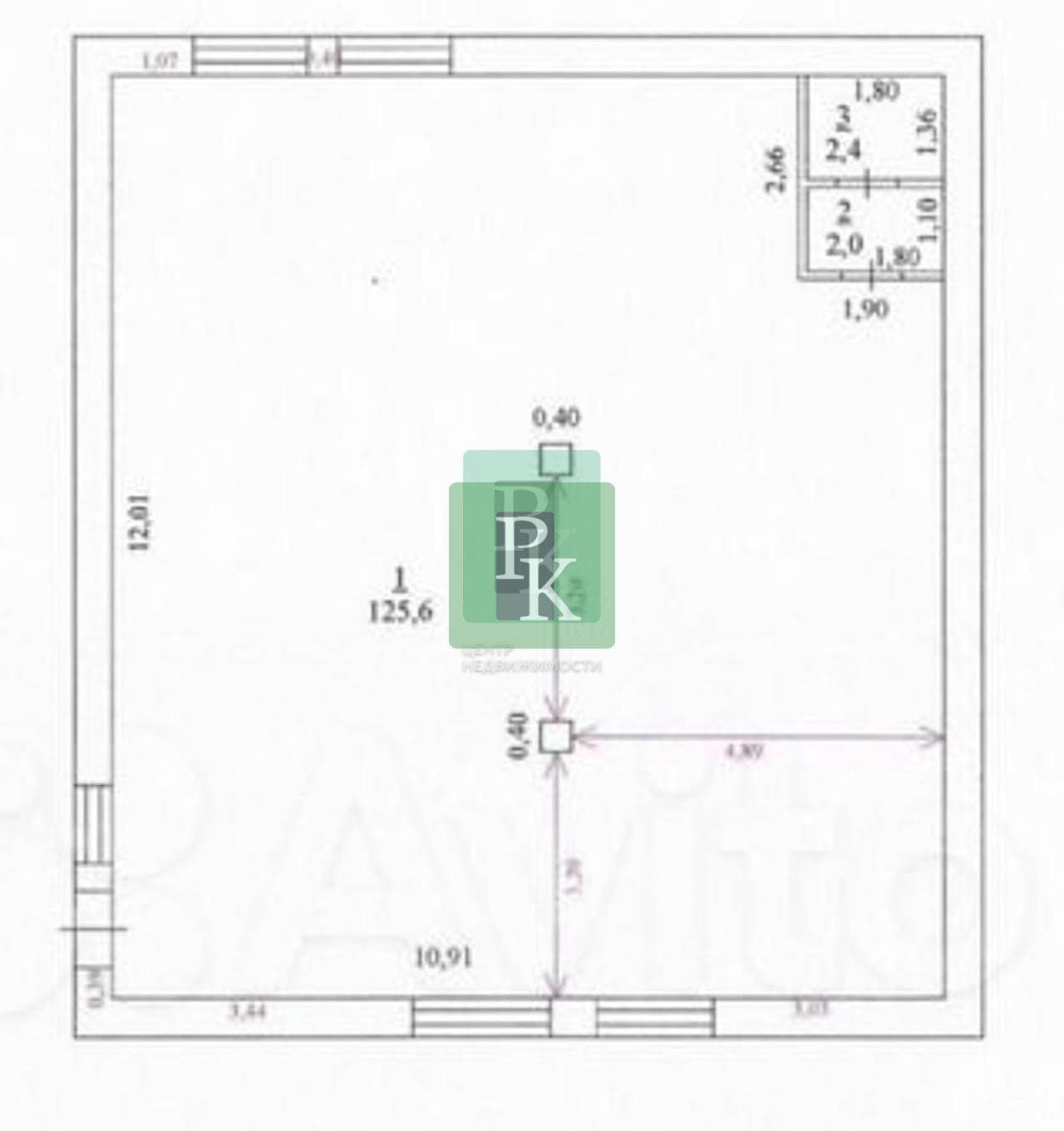 Планировка: Помещение свободного назначения, 129.8 м²