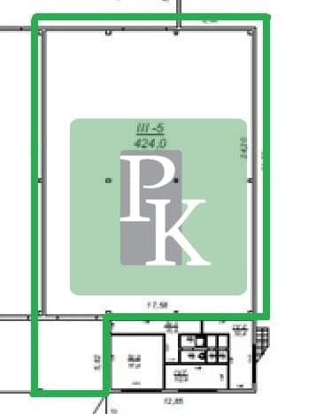 Планировка: Склад, 424 м²