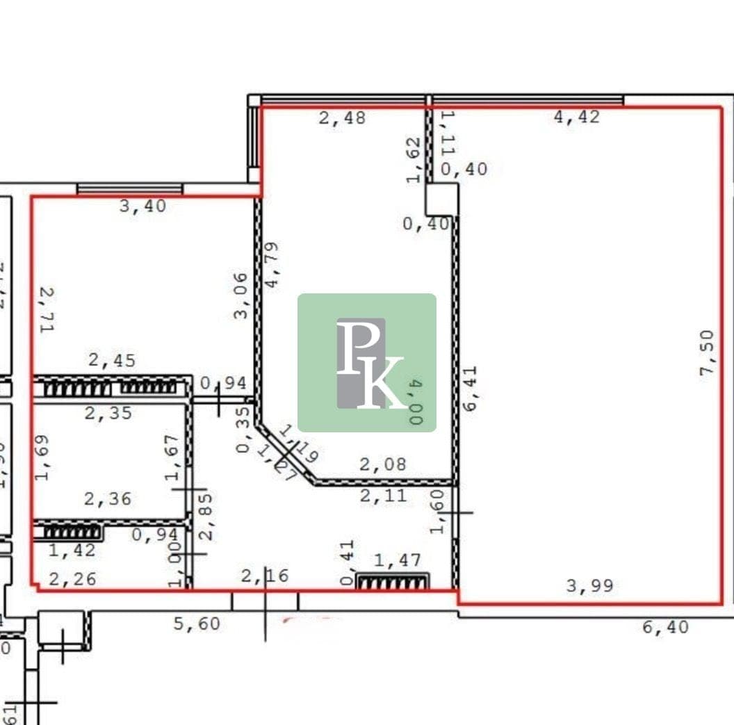 Планировка: 2-комн. квартира, 68.4 м²