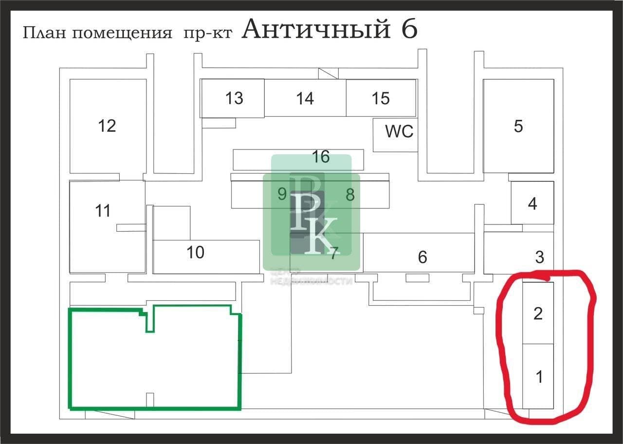 Планировка: Торговое помещение, 8 м²