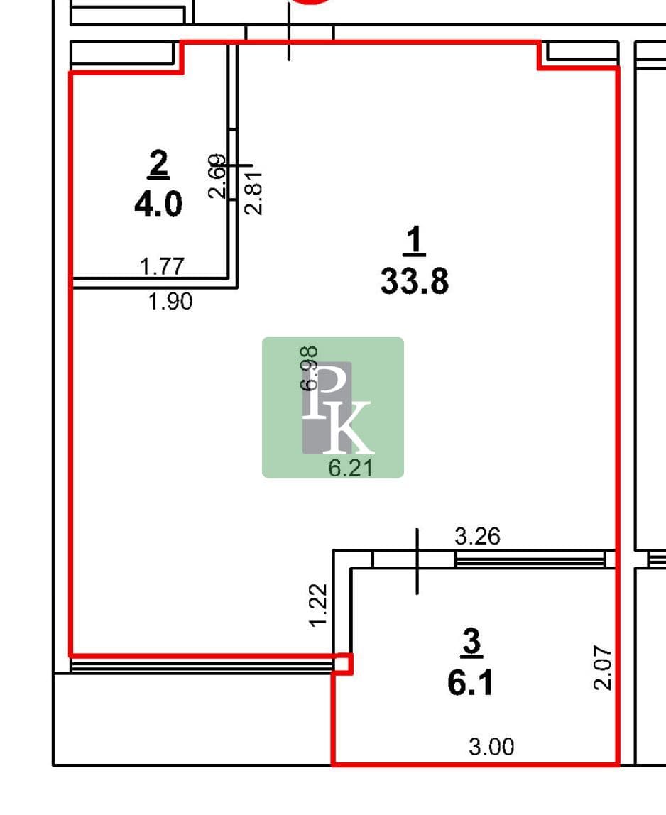 Планировка: 2-комн. апартаменты, 43.9 м²
