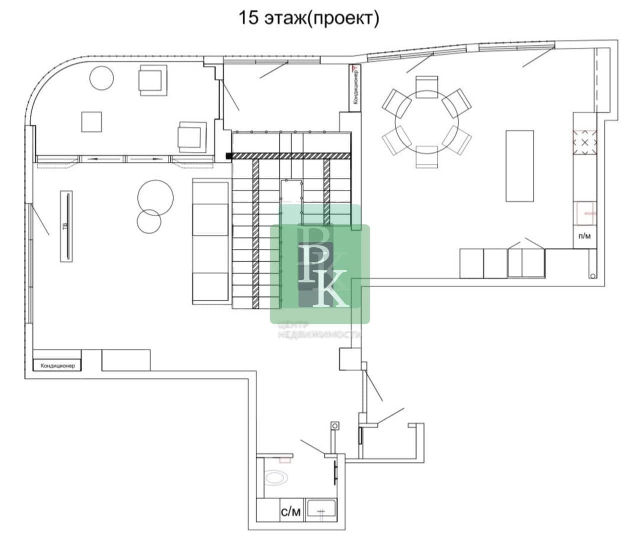 Планировка: 3-комн. квартира, 190.2 м²