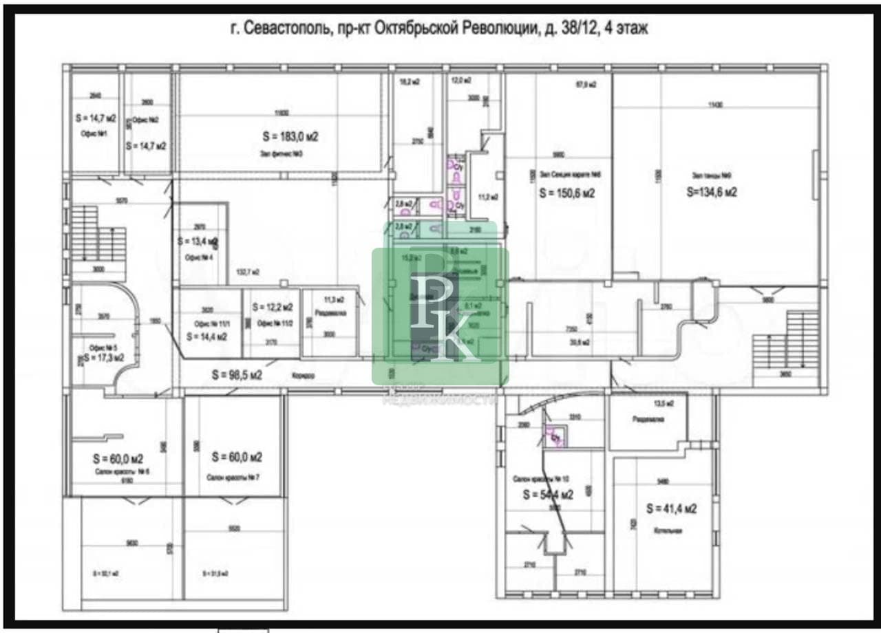 Планировка: Помещение свободного назначения, 884 м²