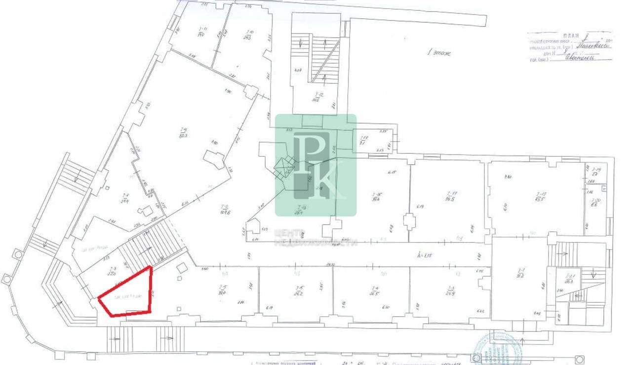 Планировка: Торговое помещение, 15.5 м²