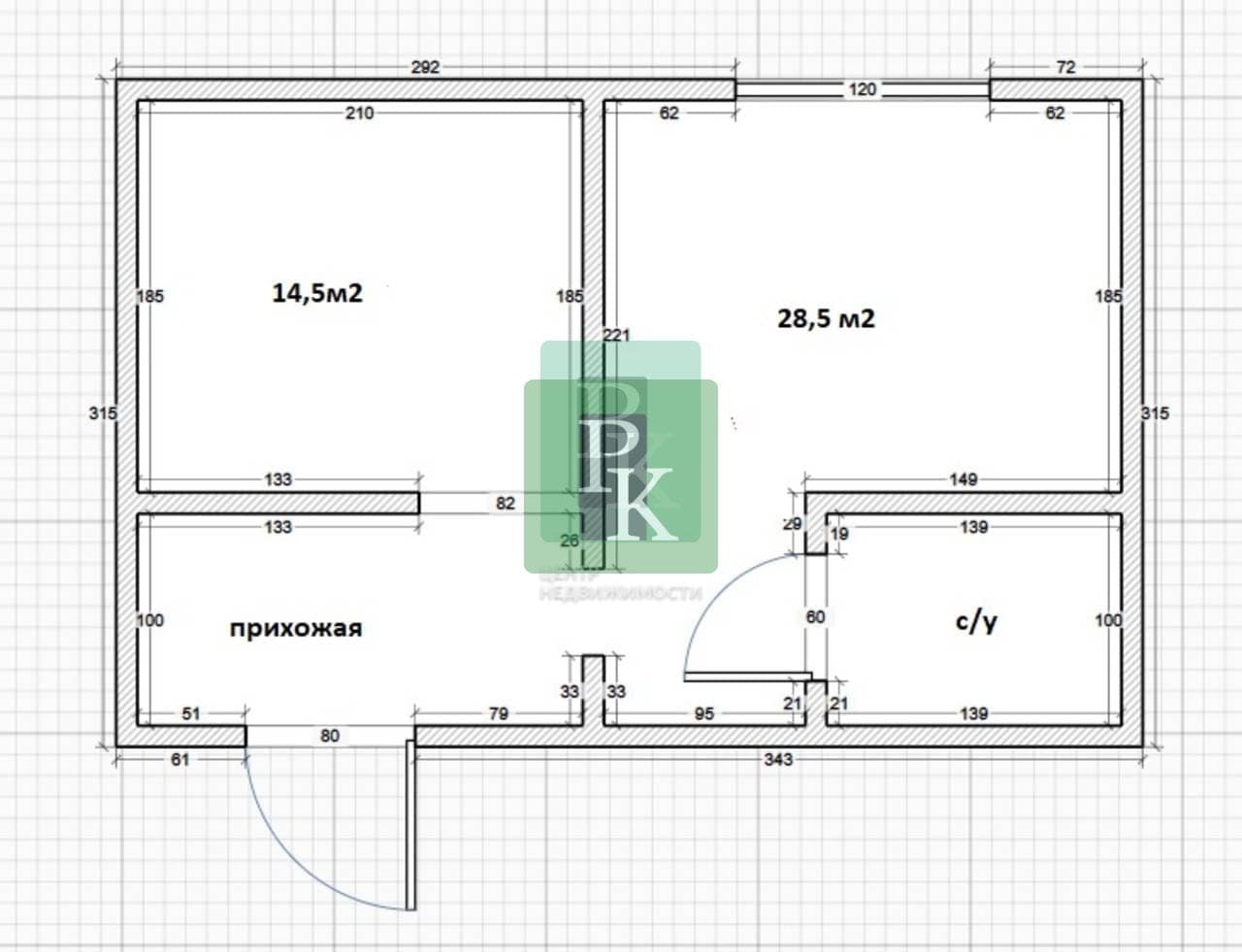 Планировка: Помещение свободного назначения, 43 м²
