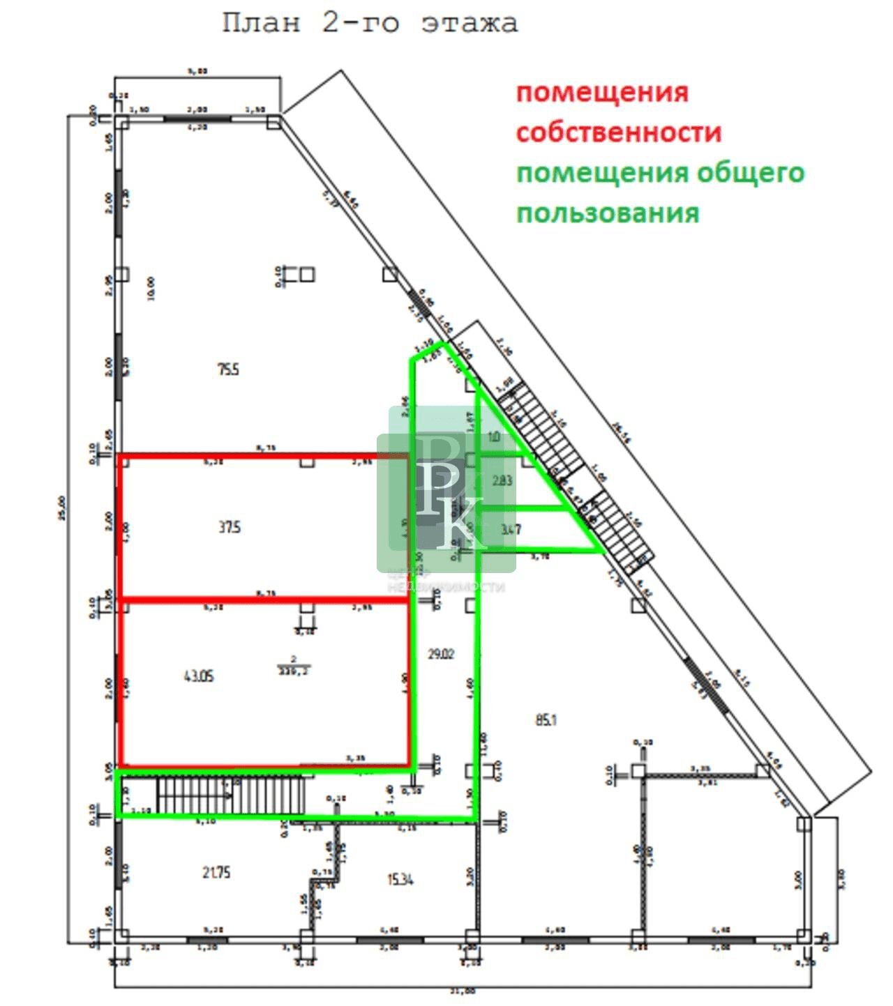 Планировка: Помещение свободного назначения, 43.1 м²