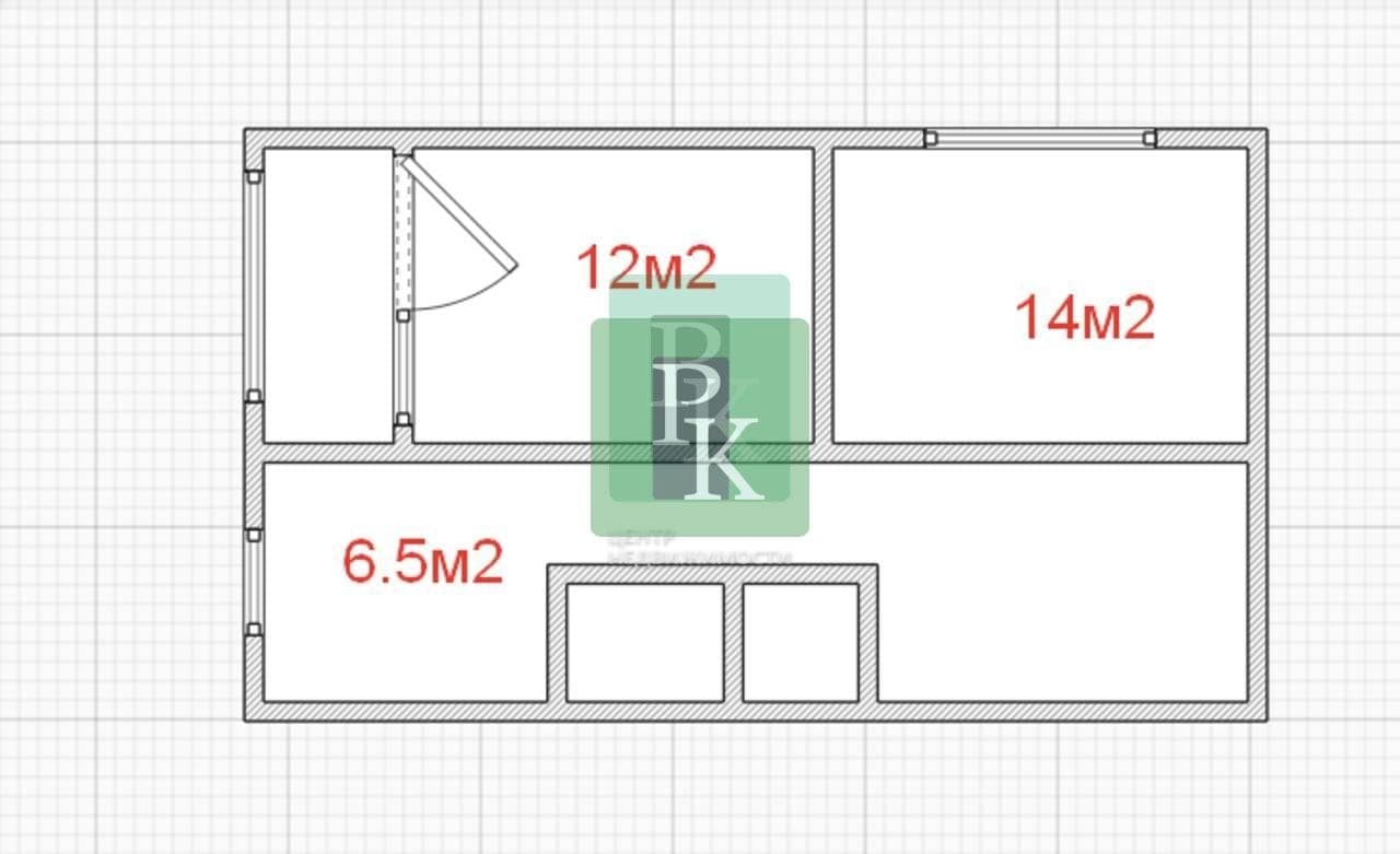 Планировка: 2-комн. квартира, 43.3 м²