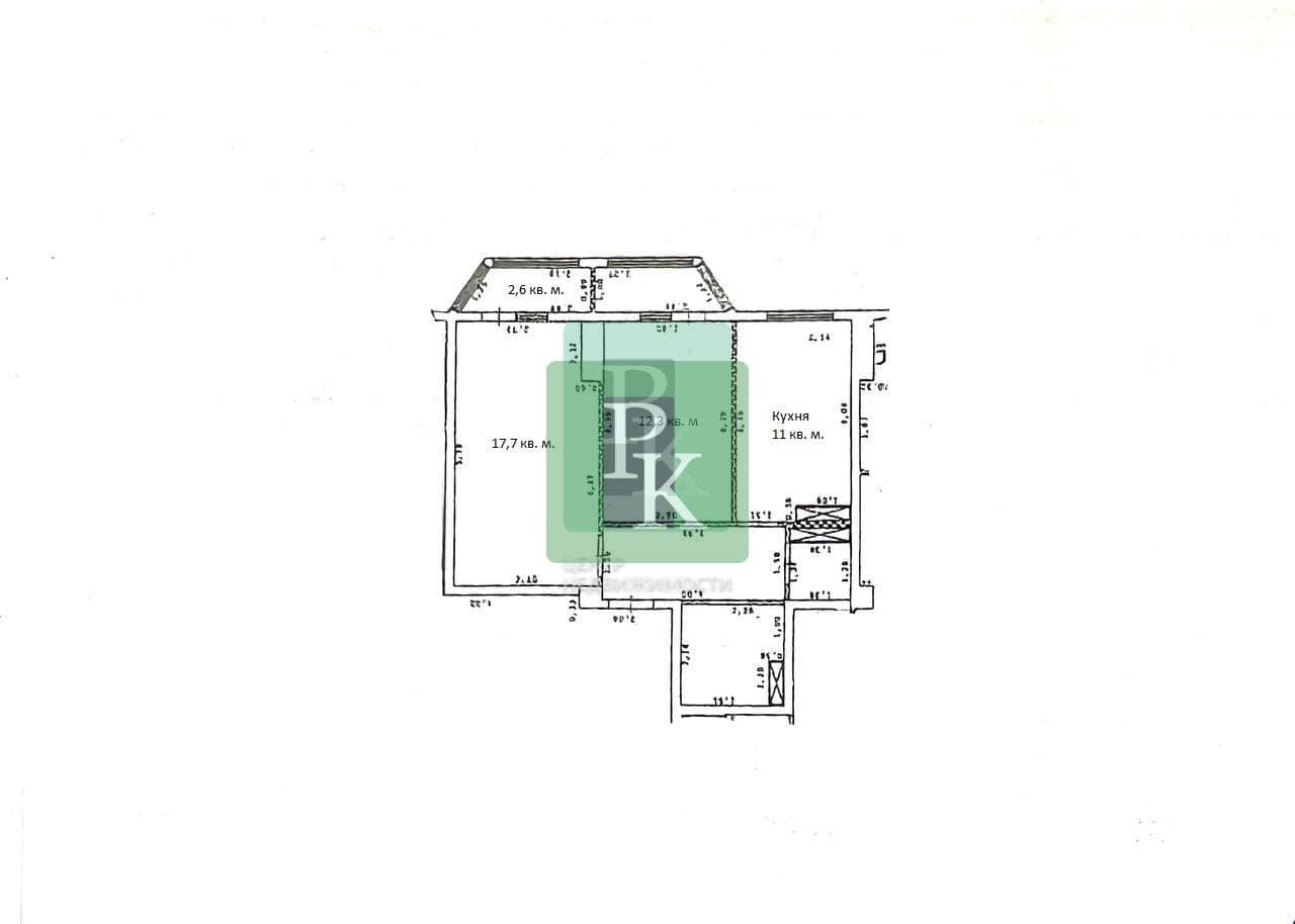 Планировка: 2-комн. квартира, 53.6 м²