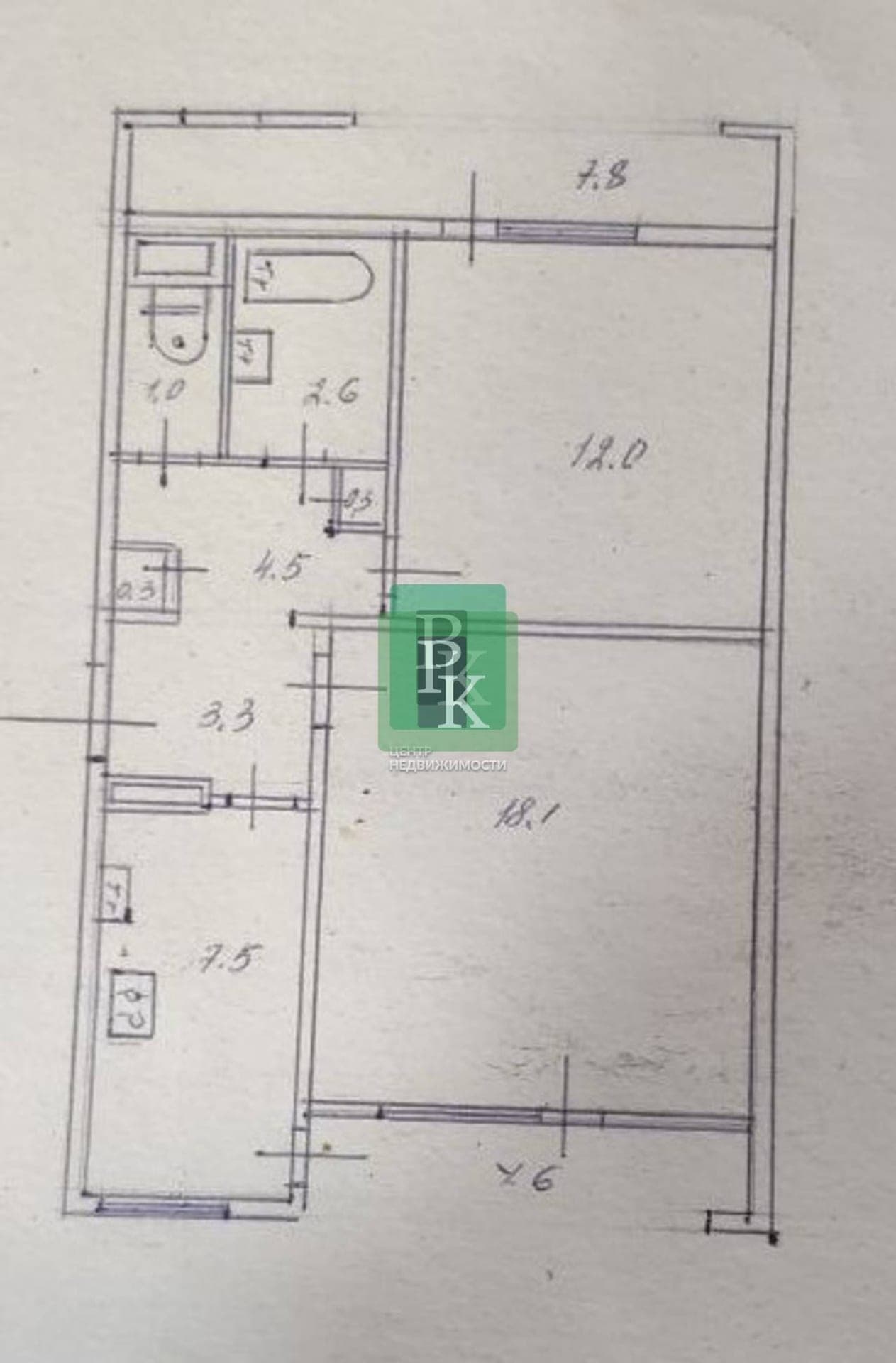 Планировка: 2-комн. квартира, 62 м²