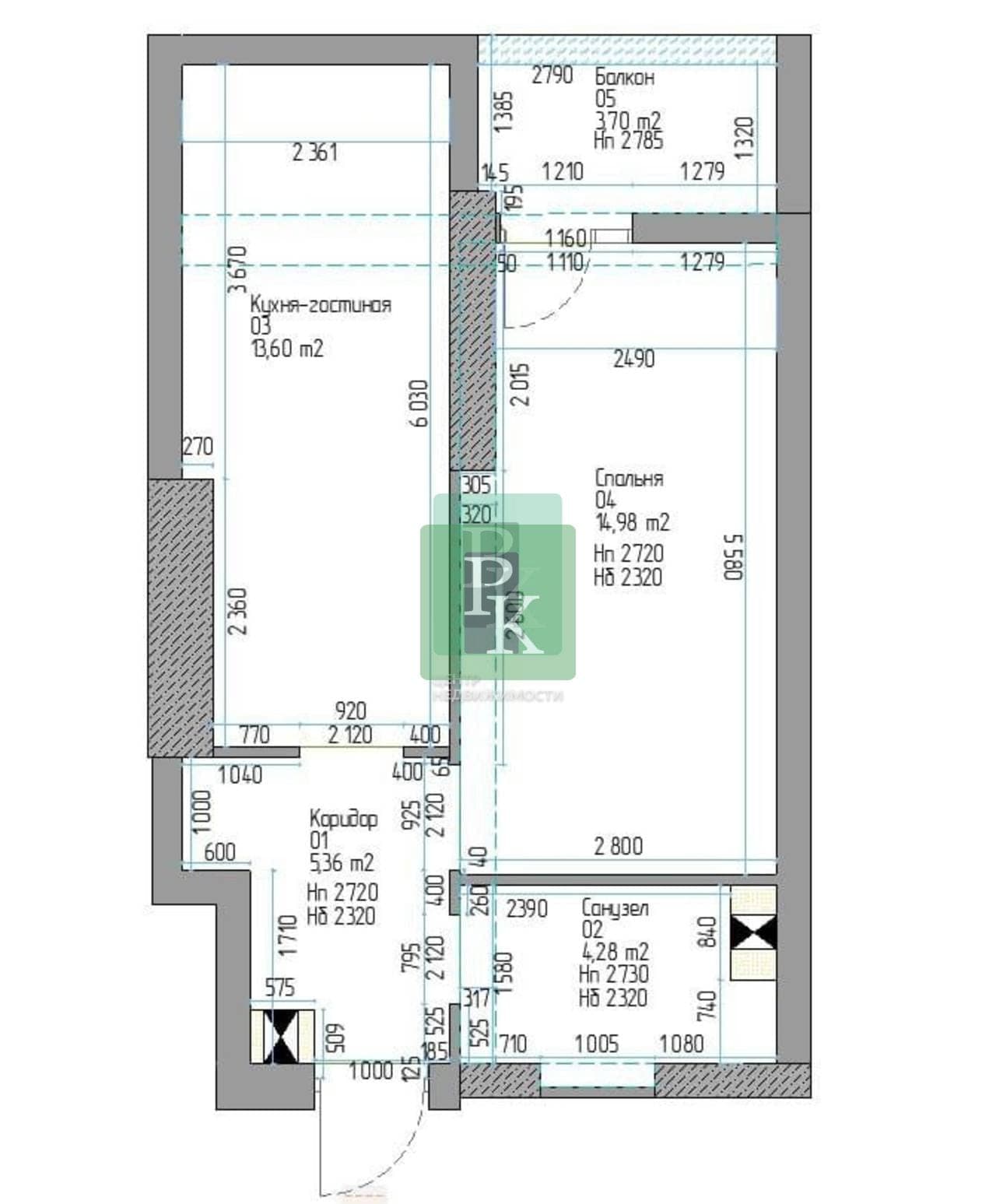 Планировка: 1-комн. квартира, 38.2 м²
