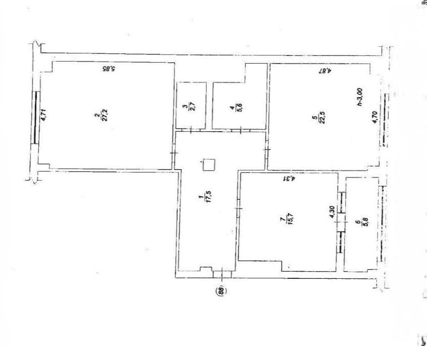 Планировка: 2-комн. квартира, 92 м²