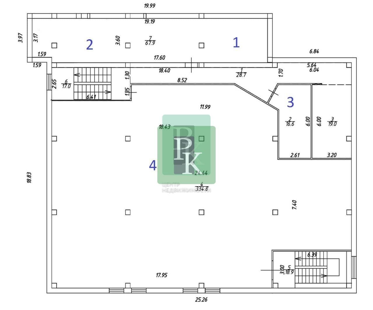 Планировка: Офис, 335 м²