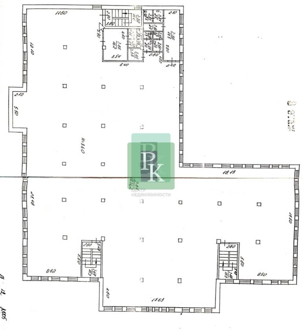 Планировка: Торговое помещение, 1343 м²