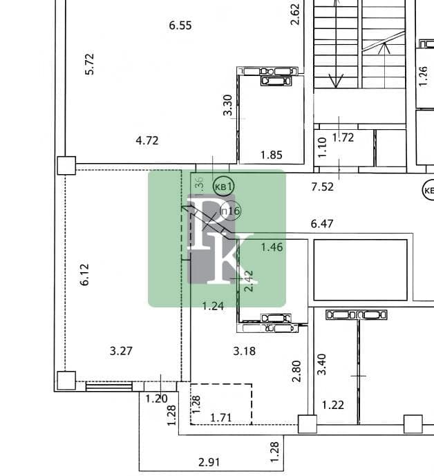 Планировка: 1-комн. апартаменты, 40.3 м²