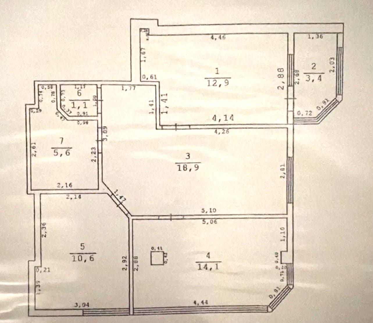 Планировка: 2-комн. квартира, 63.6 м²