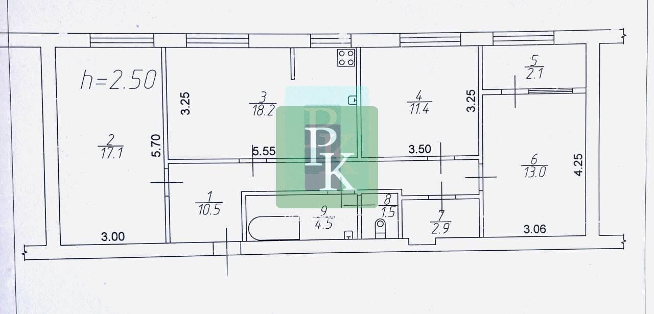 Планировка: 3-комн. квартира, 81.2 м²