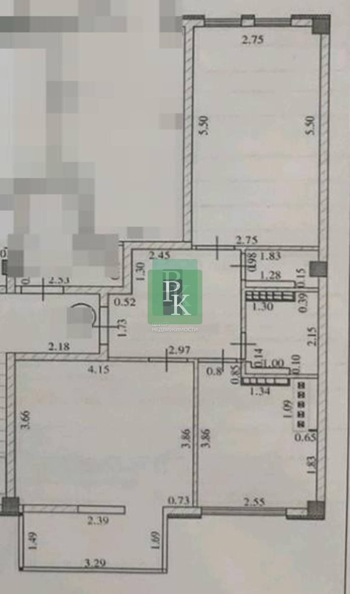 Планировка: 2-комн. квартира, 60.2 м²