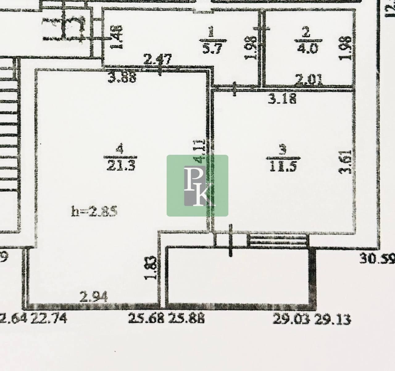 Планировка: 3-комн. квартира, 94.9 м²
