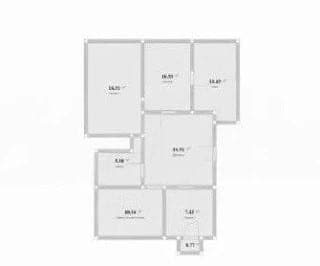 Планировка: 3-комн. квартира, 74.2 м²