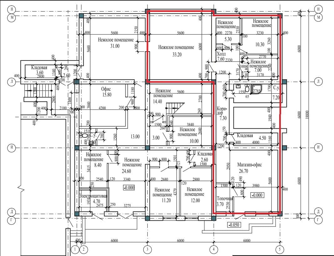 Планировка: Помещение свободного назначения, 94.6 м²