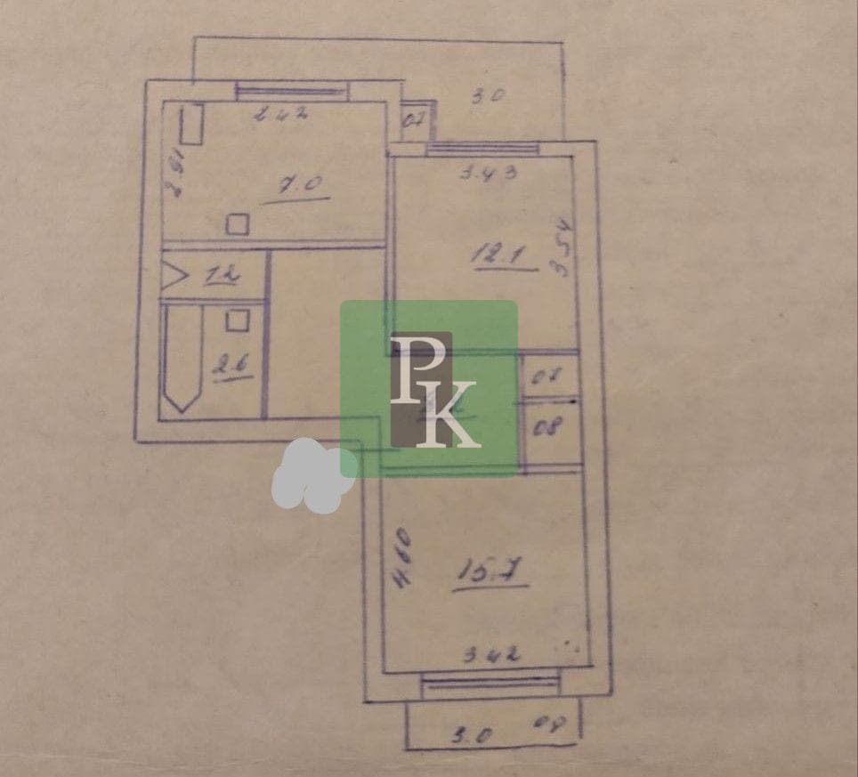 Планировка: 2-комн. квартира, 51.2 м²