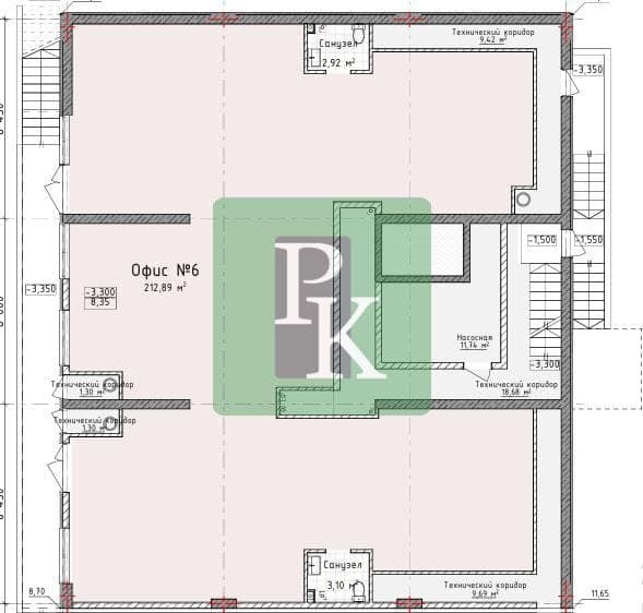 Планировка: Помещение свободного назначения, 212.5 м²