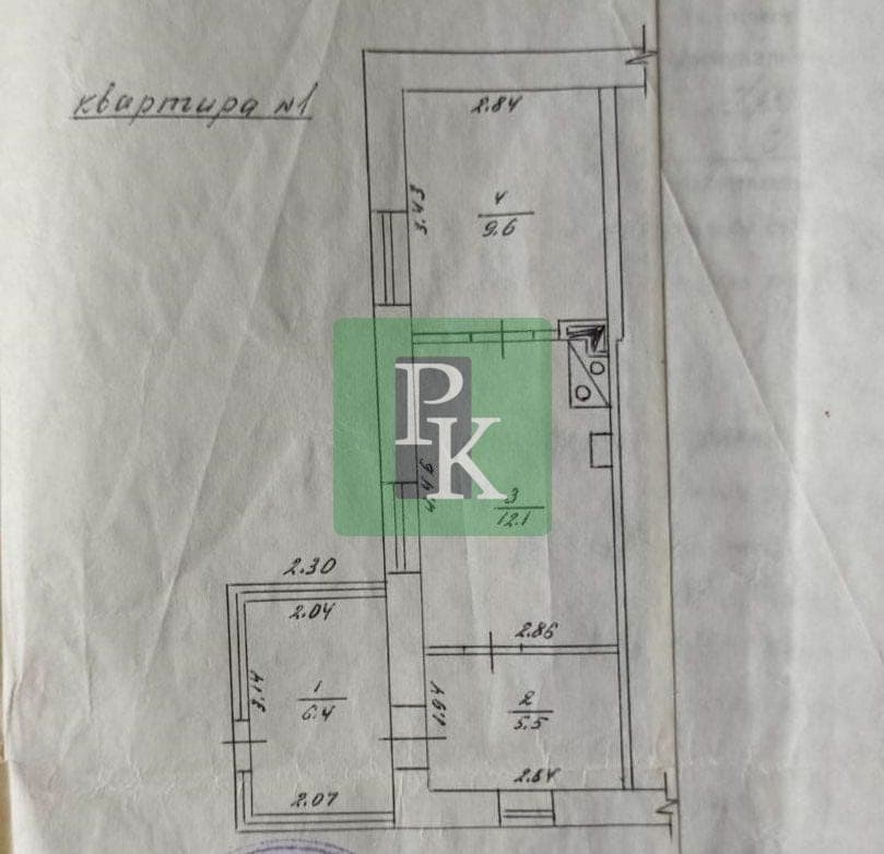 Планировка: 1-комн. квартира, 33.6 м²
