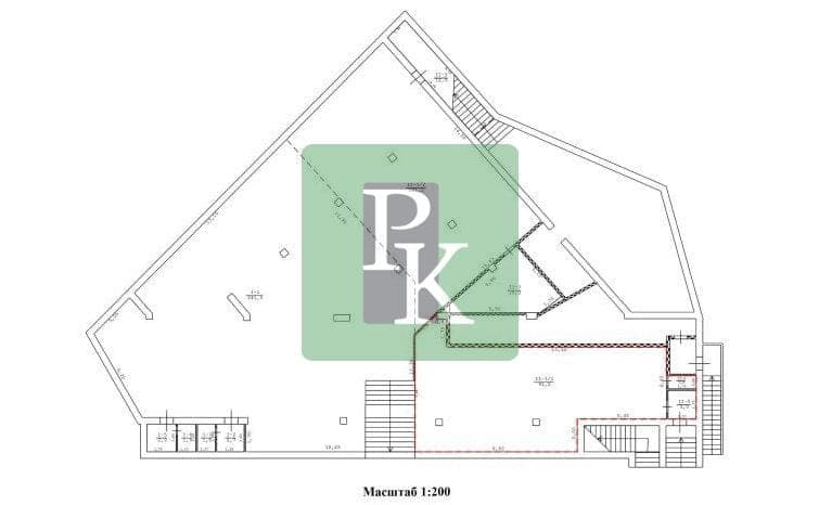 Планировка: Торговое помещение, 498.1 м²