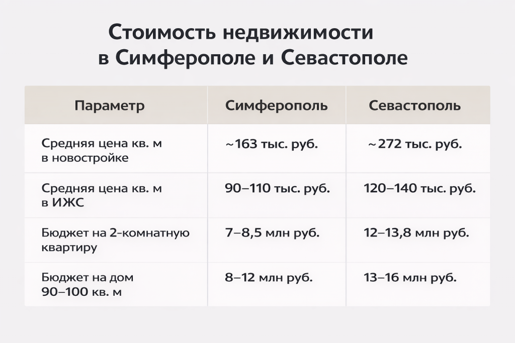 Обзор рынка недвижимости Крыма: Симферополь и Севастополь в 2026 году